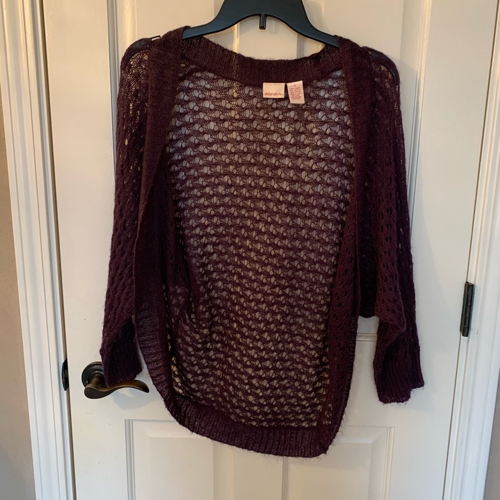 Xhilaration Purple knit kamono sweater